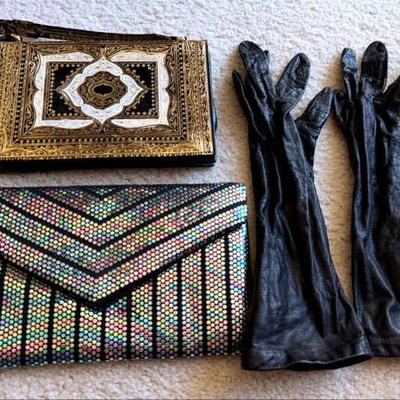 Vintage handbags and gloves