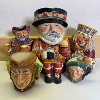 Collection of toby jugs and character jugs