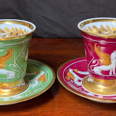 set of Dresden teacups 