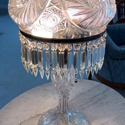 American brilliant cut glass table lamp1