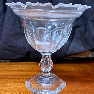 Antique pressed glass compote