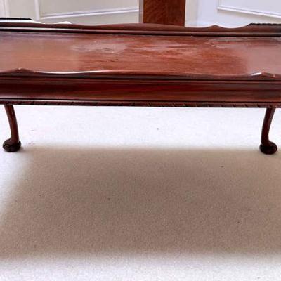 Vintage wood claw foot coffee table