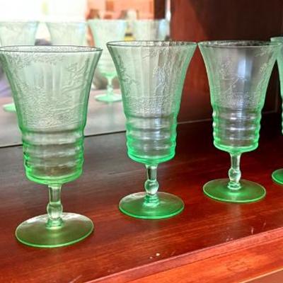 Vintage etched uranium glass