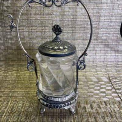 Victorian silverplate pickle castor