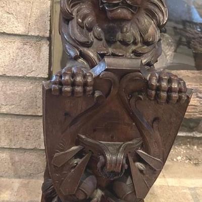 Antique carved lion 