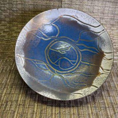 Blue enamel bowl