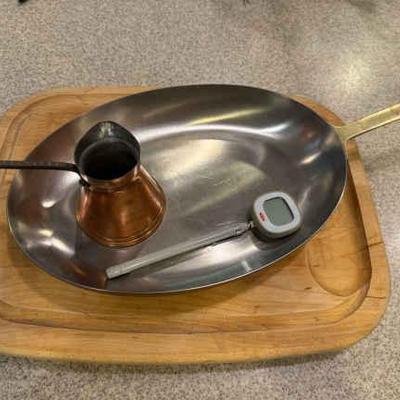 Copper oval fish skillet copper turkish coffee pot & more