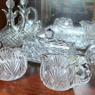 Cut glass serving pieces and more