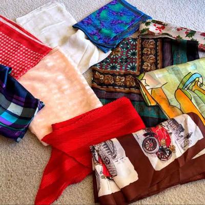 An assortment of scarves