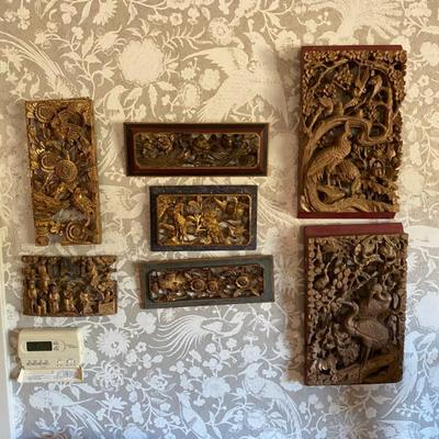 Sale Photo Thumbnail #101: Antique Asian Temple Carvings with various scenes/topics