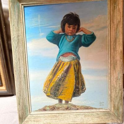 Sale Photo Thumbnail #106: Original Framed Vintage Dorothy Roe Brown Oil Painting on Board