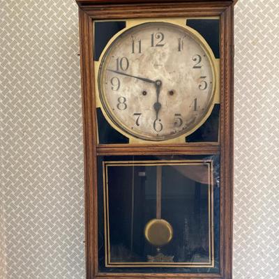 Sale Photo Thumbnail #33: Antique Regulator Clock by Waterbury 