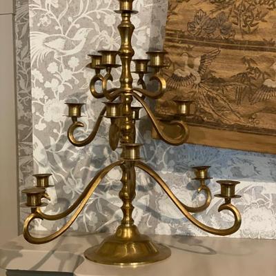 Sale Photo Thumbnail #77: Solid Heavy Brass Candelabra. 