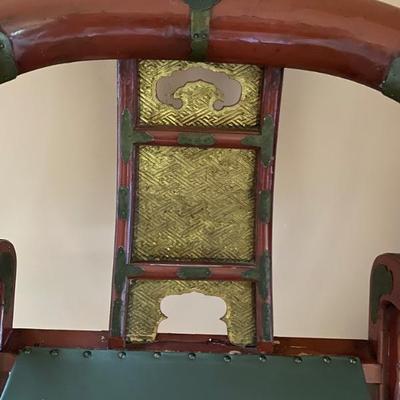 Sale Photo Thumbnail #86: Antique Chinese solid rosewood horse shoe back chair w/foot rest