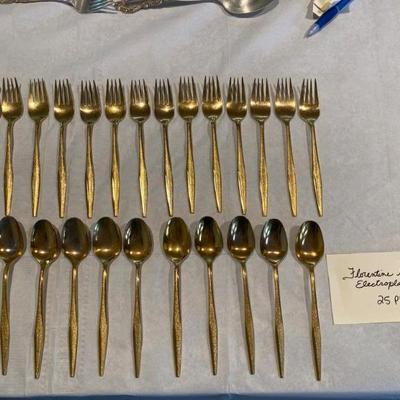 Sale Photo Thumbnail #21: Florentine Gold Electroplated Flatware 