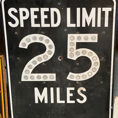Sale Photo Thumbnail #1: Vintage 25 MPH Speed Limit Sign California
