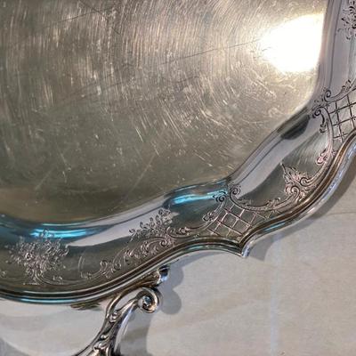 Sale Photo Thumbnail #10: Antique Gorham Sterling Silver Extra Large Heavy Tray 19" x 29" Monogram "M"
