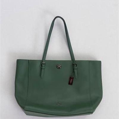 Coach Turnlock Leather Tote .jpg