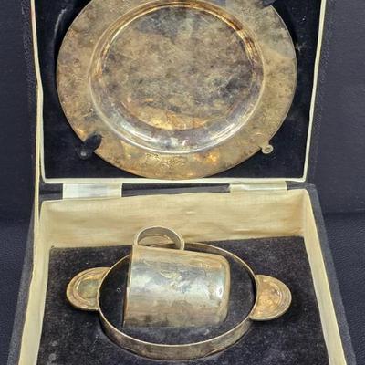 Childs Silver Plate Engraved eating Set