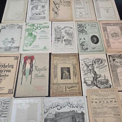 late 1800's Early 1900"s Theater Programs