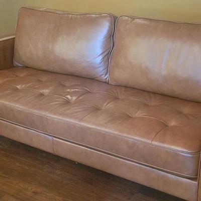 Sale Photo Thumbnail #3: Abbyson MCM Style Leather Couch - NEARLY NEW!