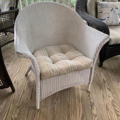 Sale Photo Thumbnail #9: $50 white wicker, hardy plastic wocker