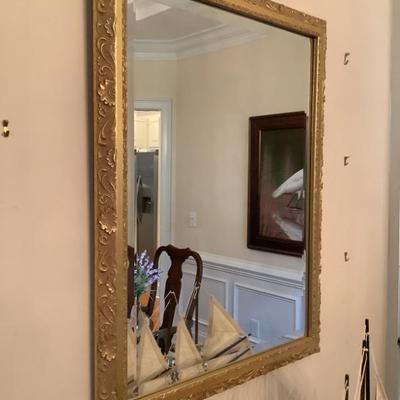 Sale Photo Thumbnail #65: $44 gold framed beveled mirror 27"H 21"W