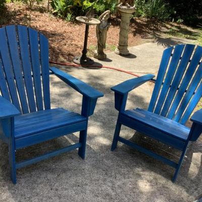Sale Photo Thumbnail #206: $65 each (2)  high-density polyethylene blue chairs