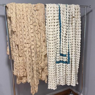 Vintage Bed Spreads - Pinwheel & Crocheted