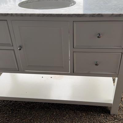 Marble Topped Vanity w/Dovetailed Joinery 