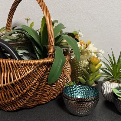 Faux Succulents In Ceramic Pots