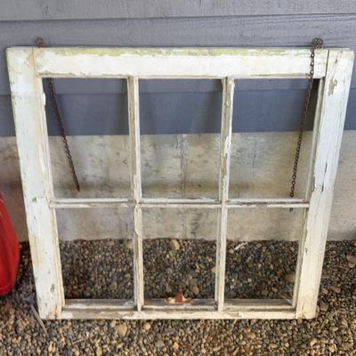 Window Frame w/Mullions-Shabby Chic Vintage