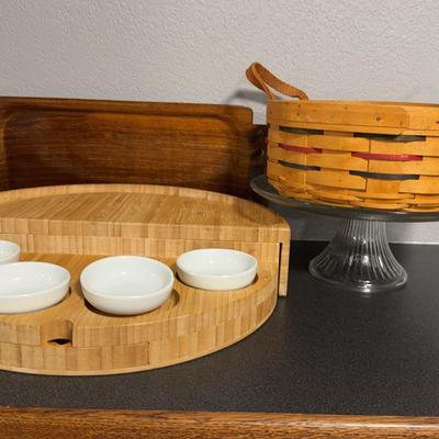 Longanburger Basket, Picnic At Ascot Charcuterie Board, Overton Bentwood Tray