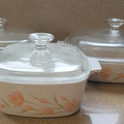 Corning Ware "Peach Floral"