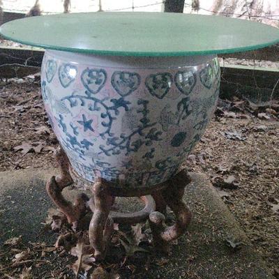 Porcelain Chinese Fishbowl/Planter #2