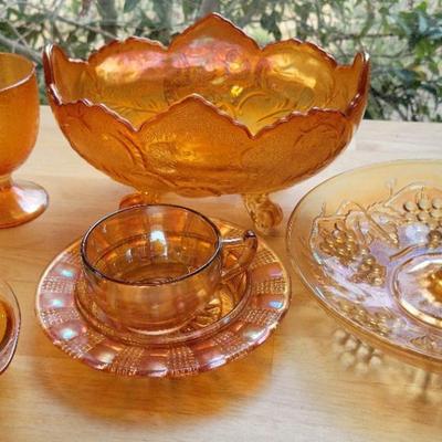 Jeanette Glass Marigold Crackle Glass & Others 