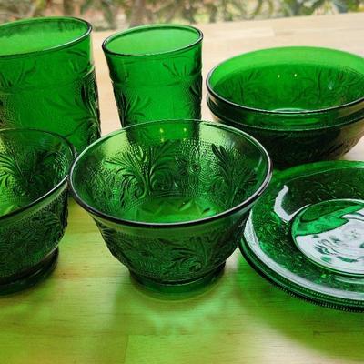 Anchor Hocking Forest Green Glassware