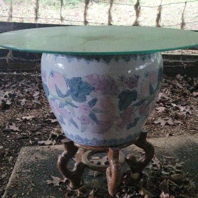 Porcelain Chinese Fishbowl/Planter #1