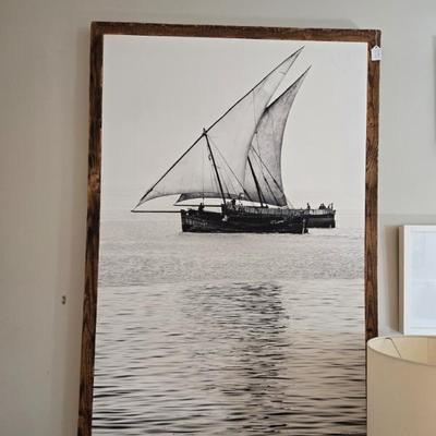 Sale Photo Thumbnail #74: $250 black & white boat 50"H 34"W 