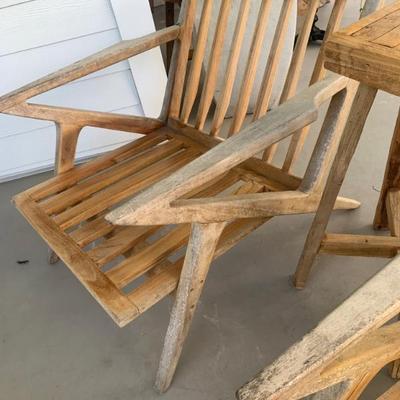 Sale Photo Thumbnail #129: $150 each teak chairs (2 in the sale) 29"H 26"W 34"depth