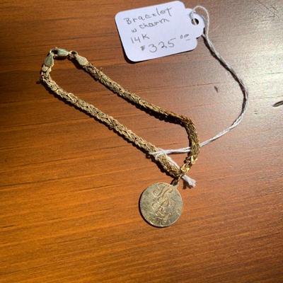 SOLD $325 bracelet with charm 14K 