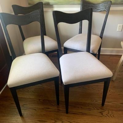 Sale Photo Thumbnail #112: $499 Lauren Liess Collection by Woodridge 4 upholstered seat, black back 37"H 19"W 19"depth