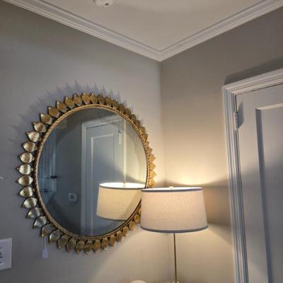 Sale Photo Thumbnail #58: $395 Arteriors round gold mirror with leaves 36"diameter