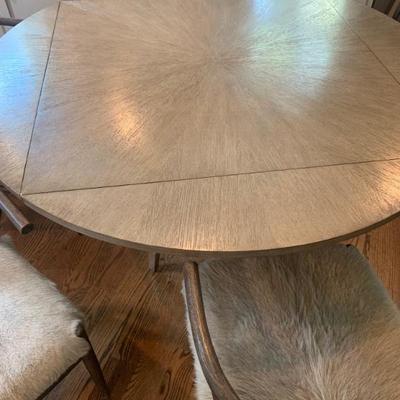 Sale Photo Thumbnail #96: $900 Dining table drop leaf 30"H open 59"diameter closed 42" square 