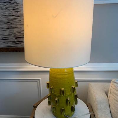 Sale Photo Thumbnail #155: $295 for the pair ceramic yellow table lamp 29"H 