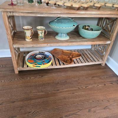 Sale Photo Thumbnail #12: $295 three tier shelf made in India 30"H 52"W 18"depth