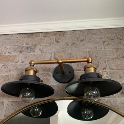 Sale Photo Thumbnail #143: $85 two light wall sconce 8"H 17"W 