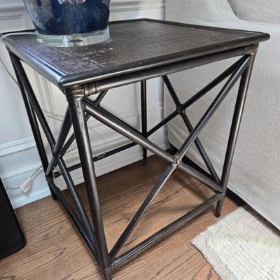 Sale Photo Thumbnail #46: $375 Rattan & Raffia side table 25"H 20" x 20" (2 tables in the sale)