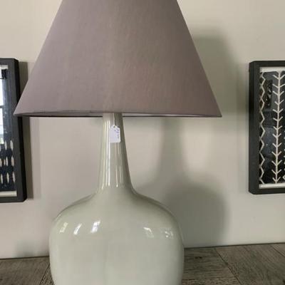 Sale Photo Thumbnail #133: $75 large grey table lamp 31"H