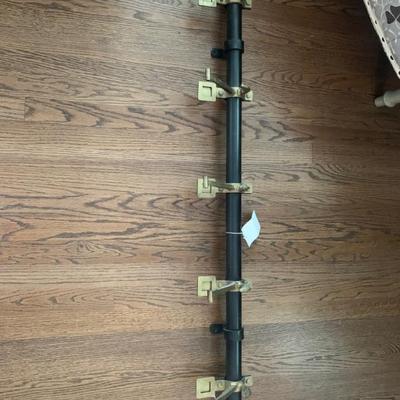Sale Photo Thumbnail #110: $145 wall iron and brass with 5 hooks NWT 50"L 9" hook W